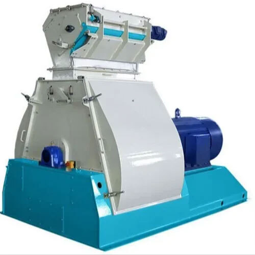 Grinding Hammer Mill - 500 Kg/hr Production Capacity | Semi-automatic, White And Blue Design, Ideal For Industrial Applications