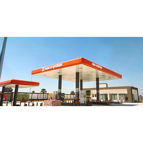 Ag0P Cng Petrol Pump Canopy - Pattern: Plain