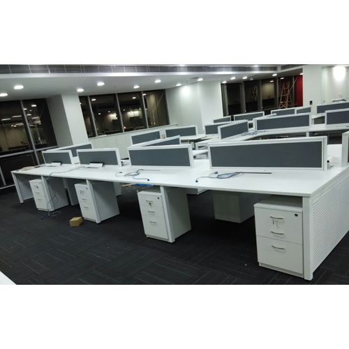 Plywood Aluminium Office Workstation
