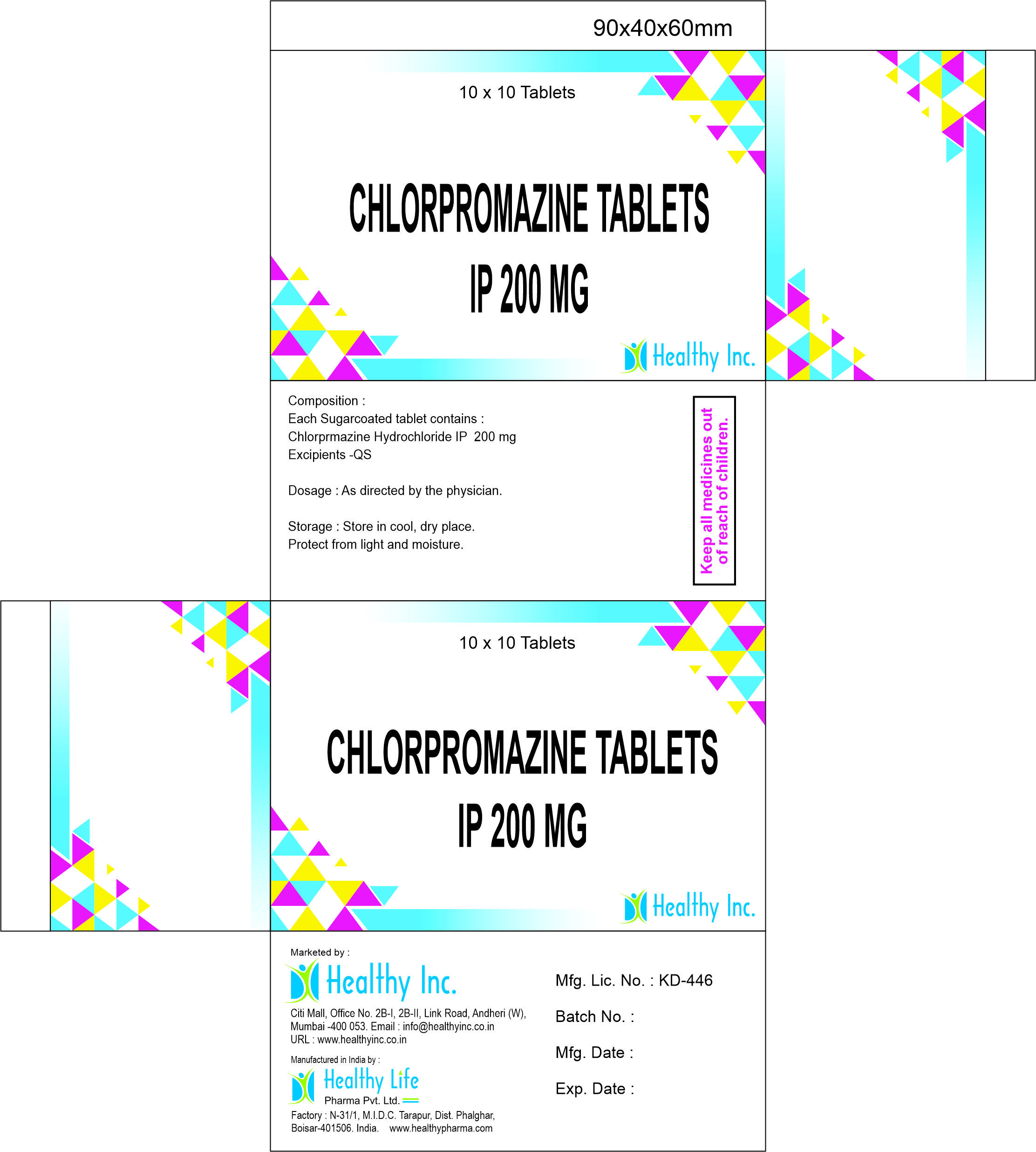 Chlorpromazine Hydrochloride tablet 200mg