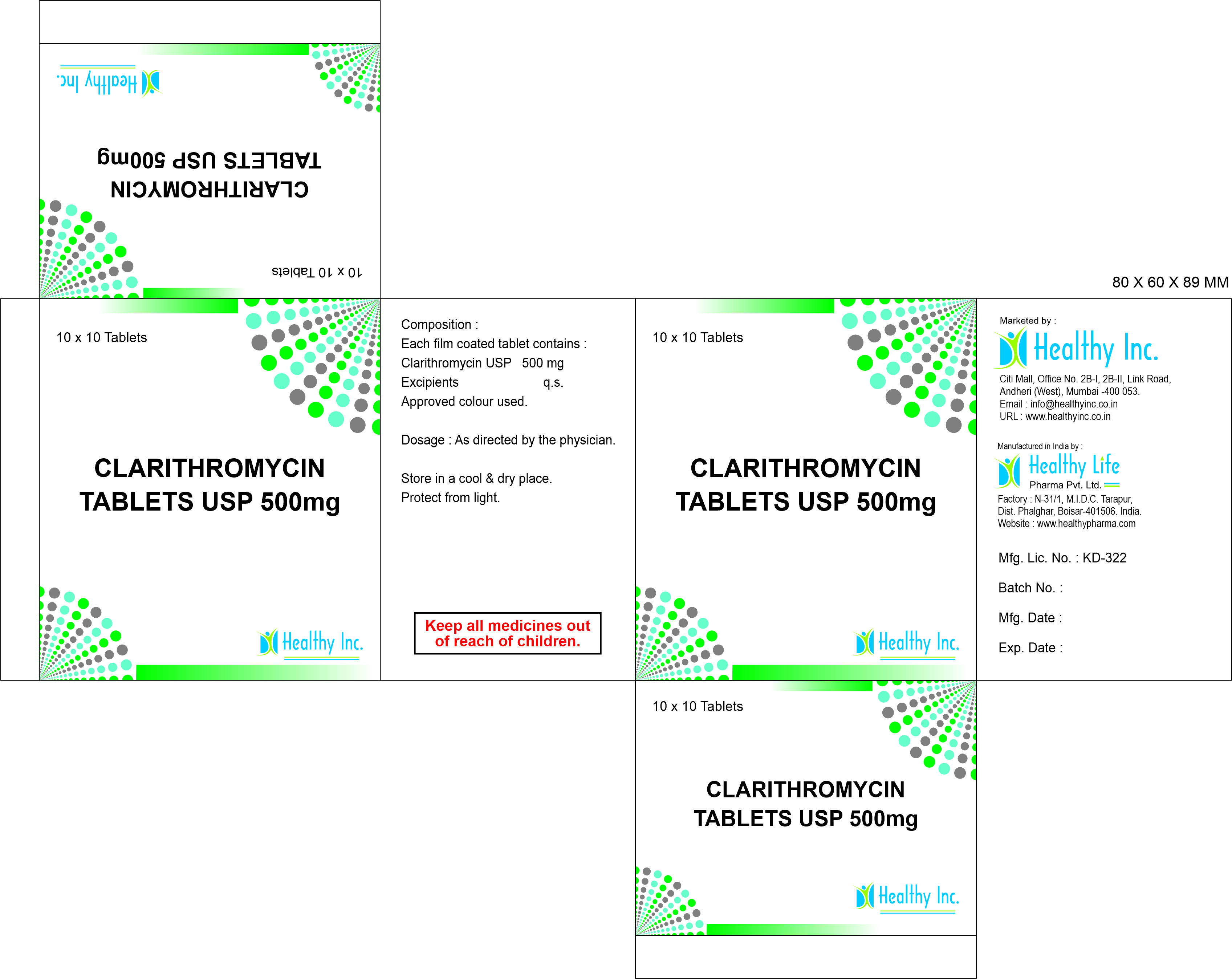 500 Mg Clarithromycin Tablets Usp - Grade: Medical
