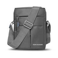 Cross Body Sling Bag Grey - Polyester Material, Various Sizes Available | Adjustable Strap, 2 Pockets, 3 Zips, 3 Compartments, Plain Design