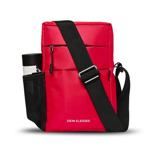 Red Nylon Sling Cross Body Utility Travel Office Business Messenger one Side Shoulder Bag