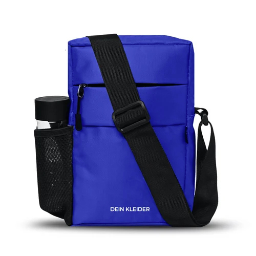 Blue Nylon Sling Cross Body Utility Travel Office Business Messenger one Side Shoulder Bag