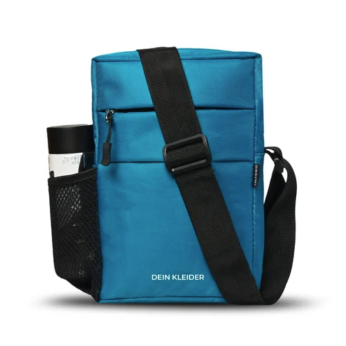Aqua Nylon Sling Cross Body Utility Travel Office Business Messenger one Side Shoulder Bag