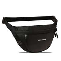 Vegan Waist Water Resistant Fanny Pack - Pu Material, Adjustable Size, Black Color | 2 Compartment Design, 2 Pocket Zipper Closure, Utility & Travel Use