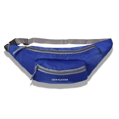 बॉक्स पॉकेट कमर बैग नीला