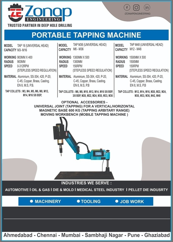 Vertical Tapping Machine - Color: Black