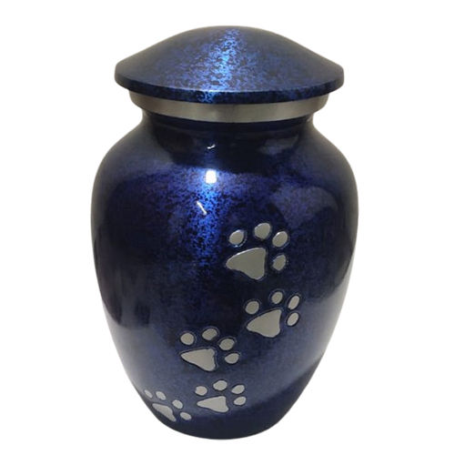 Brass Work Marble Decorative Pots - Color: Blue