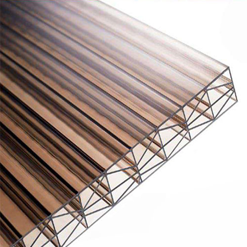 16Mm Multiwall Brown Polycarbonate Sheets - Size: 12X4 Feet