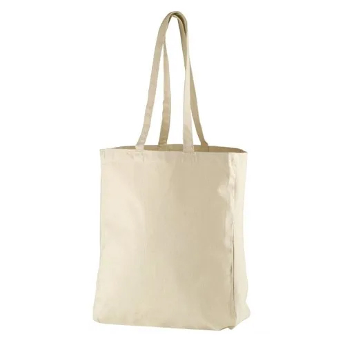 Cotton Canvas Bag - 10 Kg Capacity, 38x42x10 cm Size, Classic White Color with Loop Handle Design | Eco-Friendly & Reusable Solution for Everyday Needs