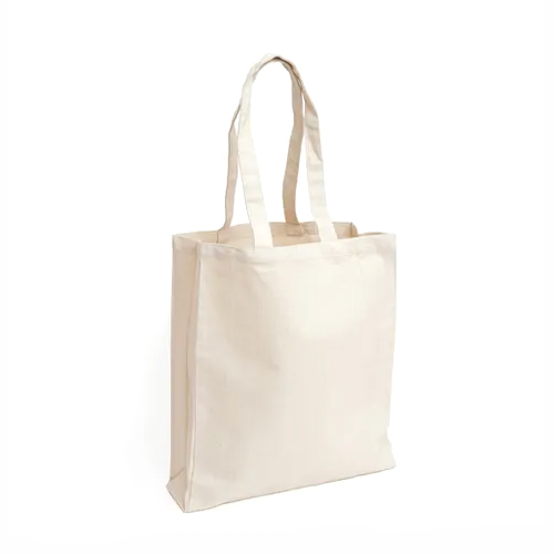 Pure White Cotton Canvas Bag - Size: 38X42X10 Cm