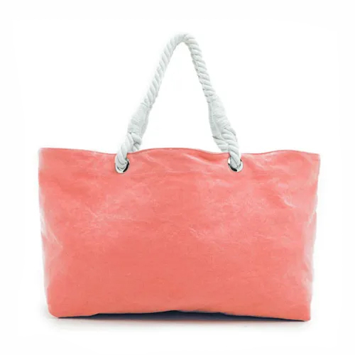 Pink Canvas Beach Bag