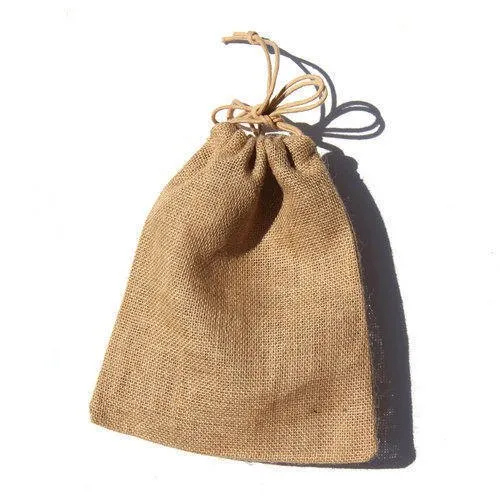 Natural Jute Drawstring Bag