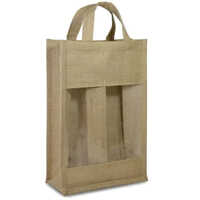 2 Jar Jute Bag - Jute Material, 20x30x10 Cm, Brown Color | Durable, Eco-friendly Design For Gifts Or Outdoor Events