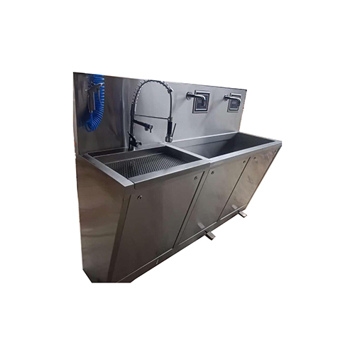 SS304 Scrub Station - Stainless Steel, 3 Doors | Zero Noise Feature, Sleek Design, Easy to Clean