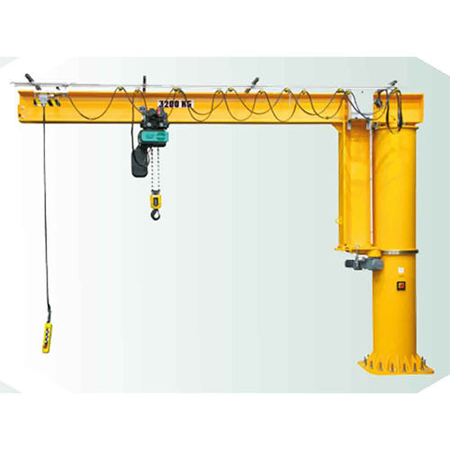 Jib Crane - Mild Steel, 50Kg - 10T Capacity, Yellow | Manual & Electrical Swivel, VVVF Drive, Ergonomic Design, Load Cell Controls, IS 15419 Compliant