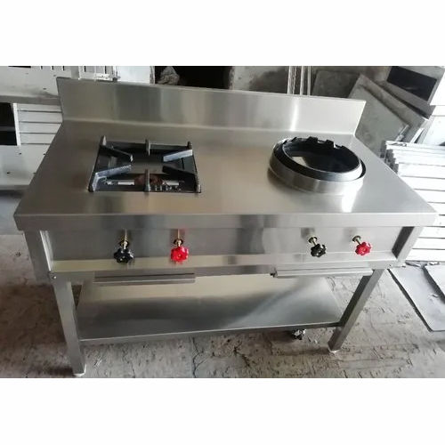 SS Two Burner Bhatti - Stainless Steel, Different Sizes | Manual Installation, Gas Operated, Ideal for Commercial Use in Hotels and Restaurants