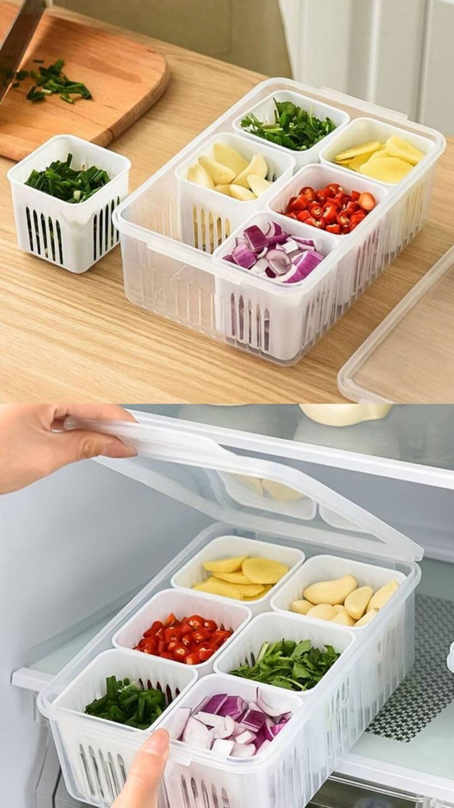 6 GRID FRIDGE STORAGE BOX