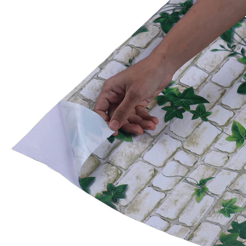 Green Leaves Wallpaper - Vinyl, 40x500 Cm | Self-adhesive, Waterproof, Removable, Easy To Install, Perfect For Home Decor