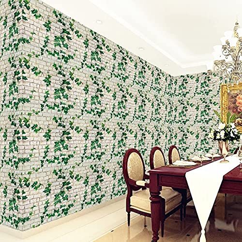 Green Leaves Wallpaper - Vinyl, 40x500 Cm | Self-adhesive, Waterproof, Removable, Easy To Install, Perfect For Home Decor