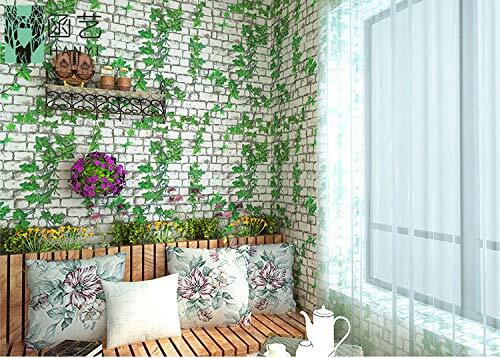 Green Leaves Wallpaper - Vinyl, 40x500 Cm | Self-adhesive, Waterproof, Removable, Easy To Install, Perfect For Home Decor