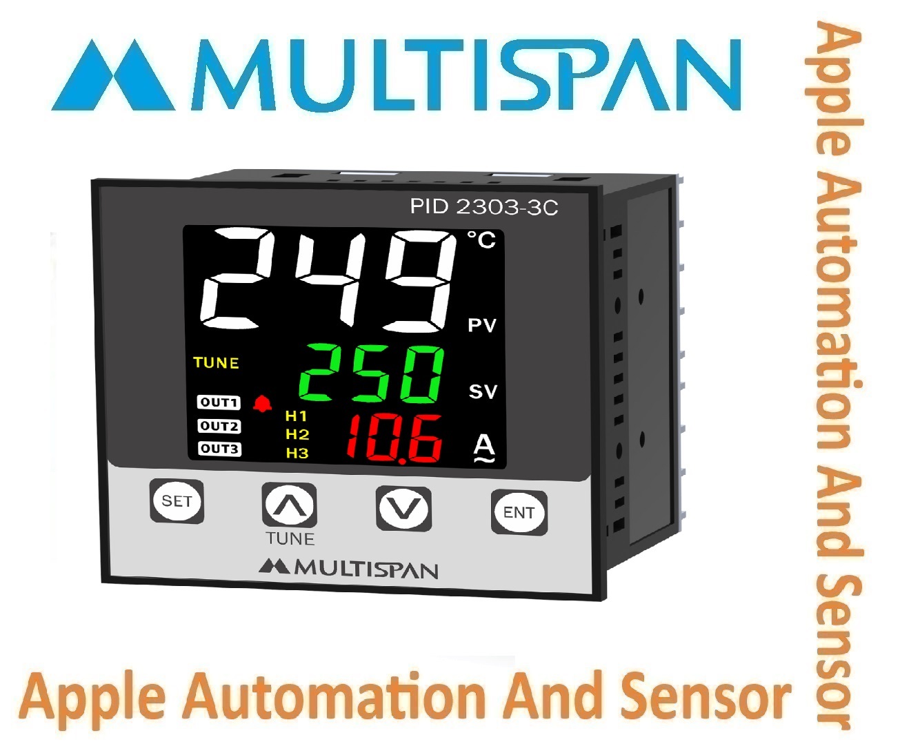 Pid-2303-1c Multispan Universal Input Pid Controller With Analog Output And Modbus Facility - Double Relay, 4+4 Digit Display, Versatile Process Control Instruments
