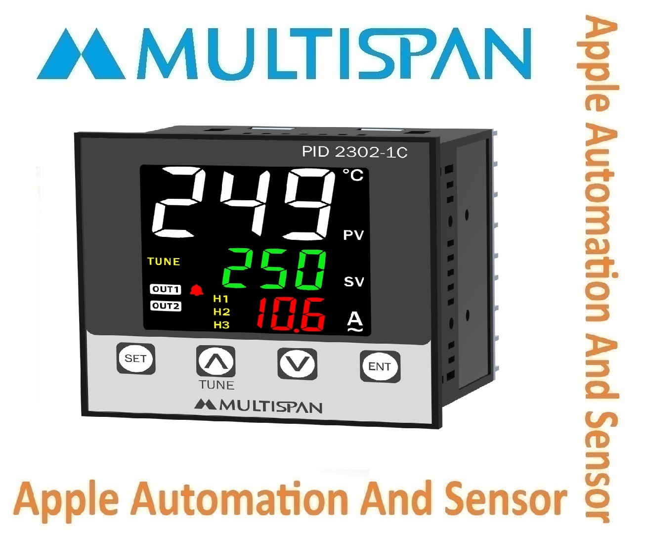 Pid-2303-3c Multispan Universal Input Pid Controller With Analog Output And Modbus Facility - Dual Display, 4+4 Digit Relay, 1 Year Warranty, Universal Input