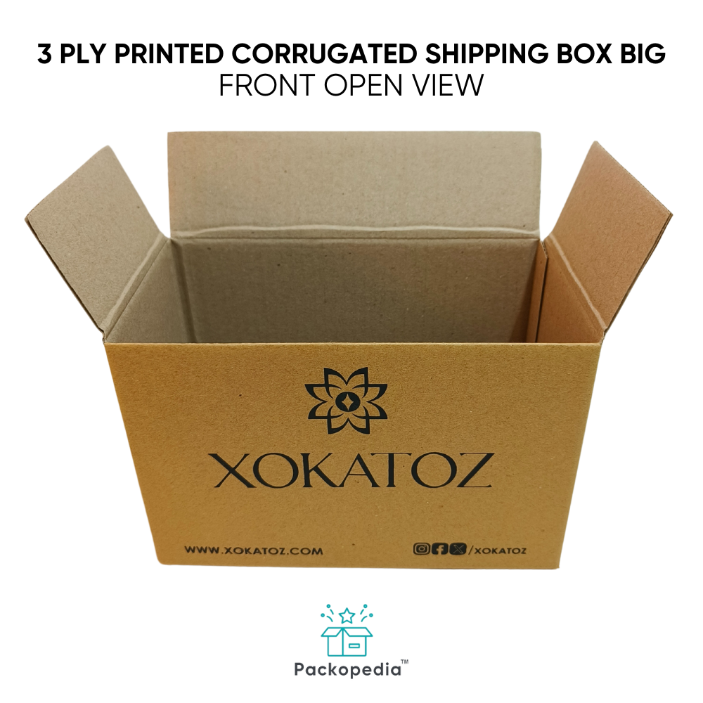 3 Ply Printed Corrugated E-commerce Shipping Box Small - Color: Multicolour