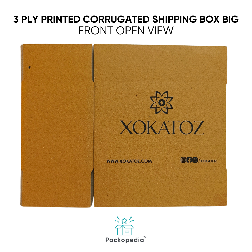 3 Ply Printed Corrugated E-commerce Shipping Box Small - Color: Multicolour