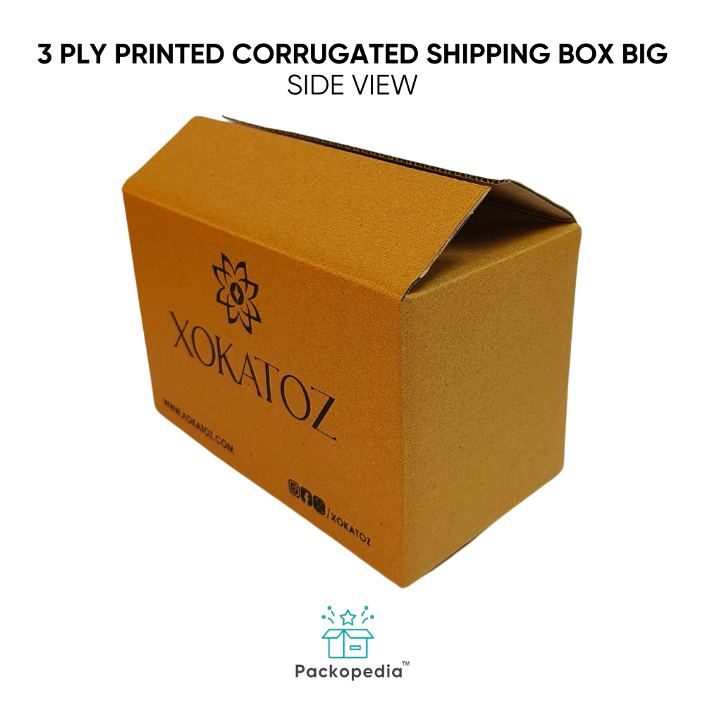 3 Ply Printed Corrugated E-commerce Shipping Box Small - Color: Multicolour