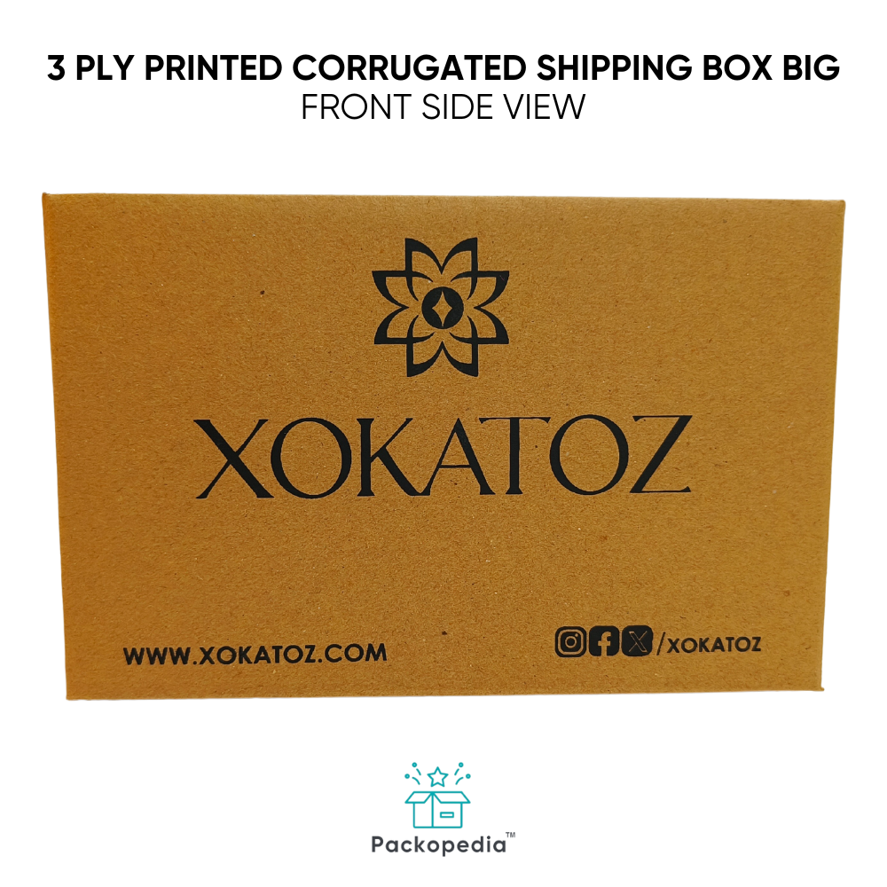 3 Ply Printed Corrugated E-commerce Shipping Box Small - Color: Multicolour