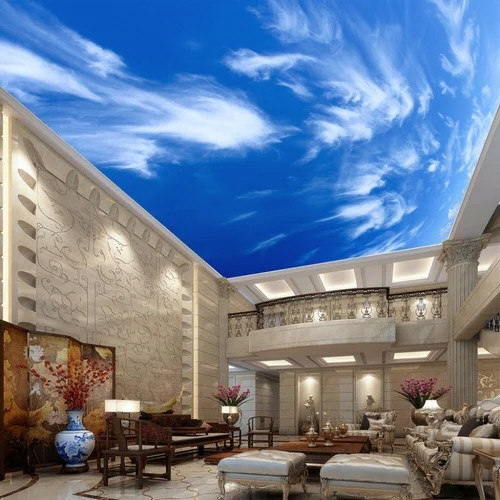 Blue Sky Stretch Fabric Backlit Ceiling
