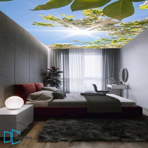 Wall Mural Art Customised Stretch Ceiling - PVC Material, 1.2mm Thickness | Multicolor Smooth Finish, Easy DIY Installation, Custom Sizes Available