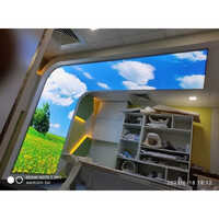 Earth And Sky Stretch Ceiling Service - Pvc Material, Custom Color, 00.08 Meter Thickness | Seamless Finish, Customizable Design, Integrated Lighting