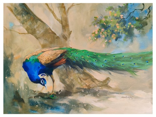 Peacock Wall Painting