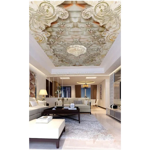 3D Stretch Ceiling Italian Italian Mural Painting - Frame Color: Brown