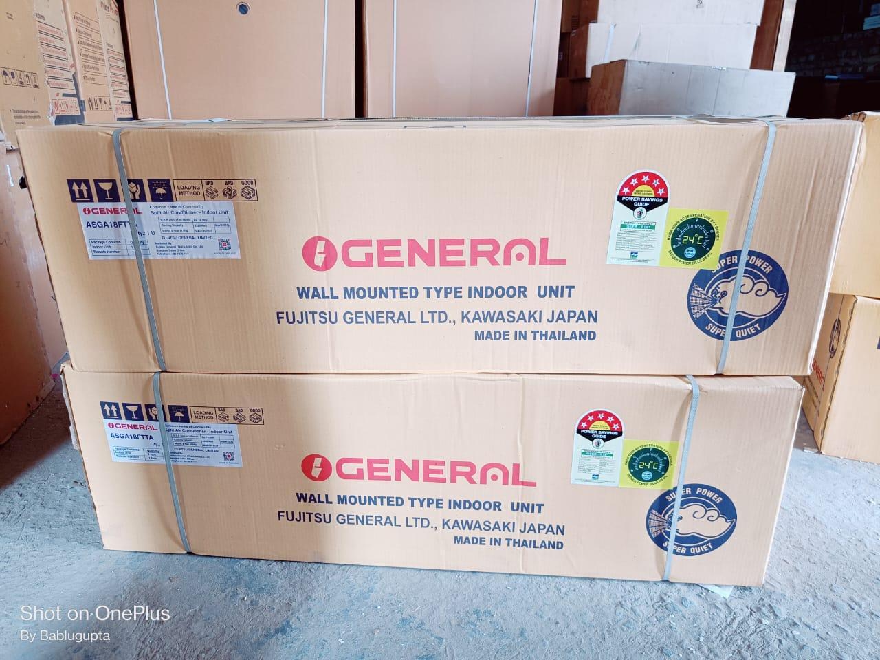 1.5 Ton Ogeneral Split Ac Non Inverter Imported 5 Star - Color: White