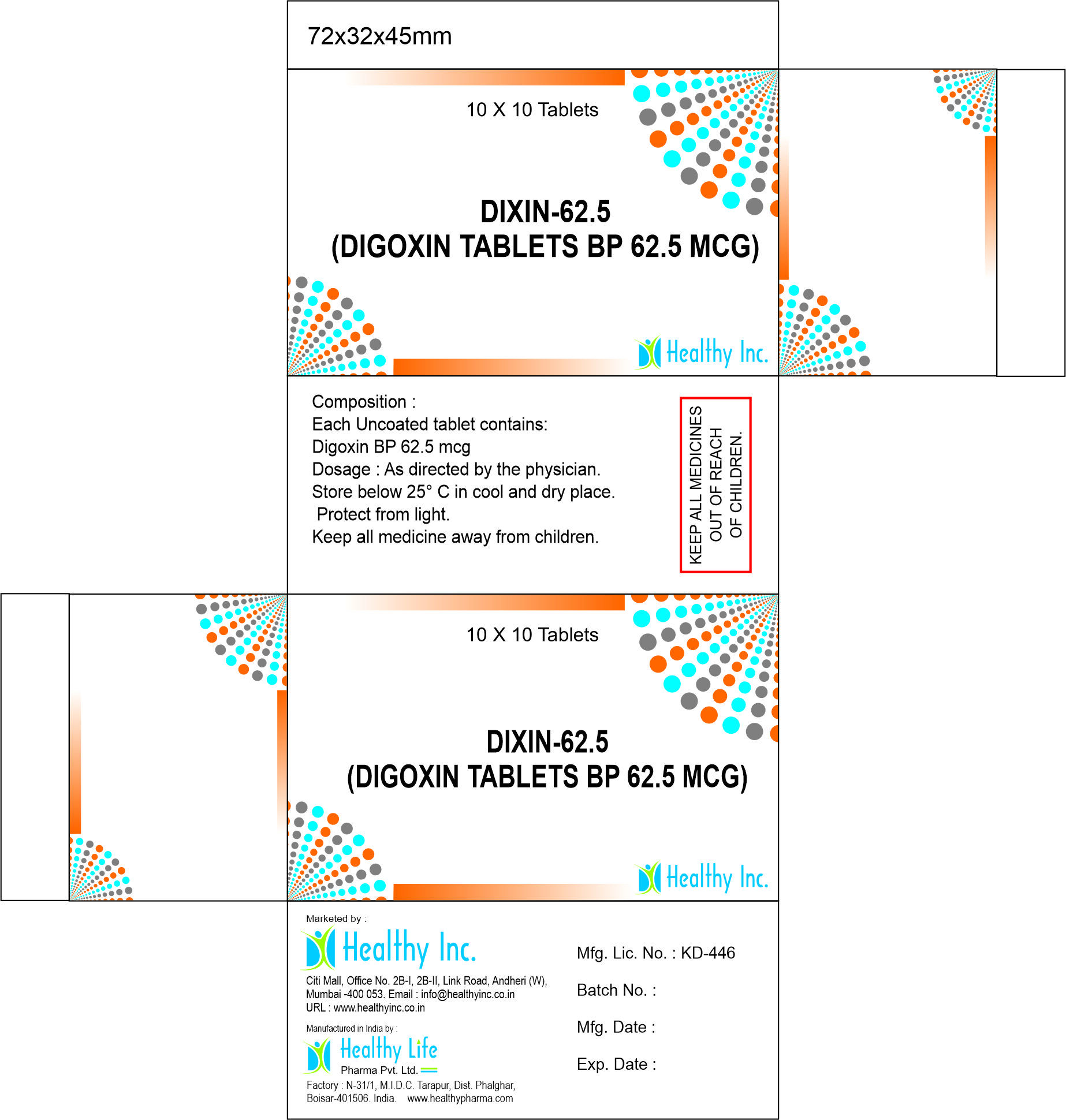 Digoxin Tablet 62.5mg - Drug Type: Generic Drugs