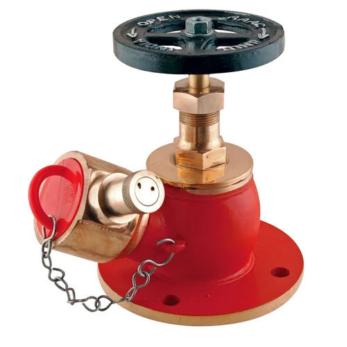 Fire Hydrant Valve - Brass Material, Medium Pressure Capacity | Round Shape, Polished Red Finish for Industrial Use