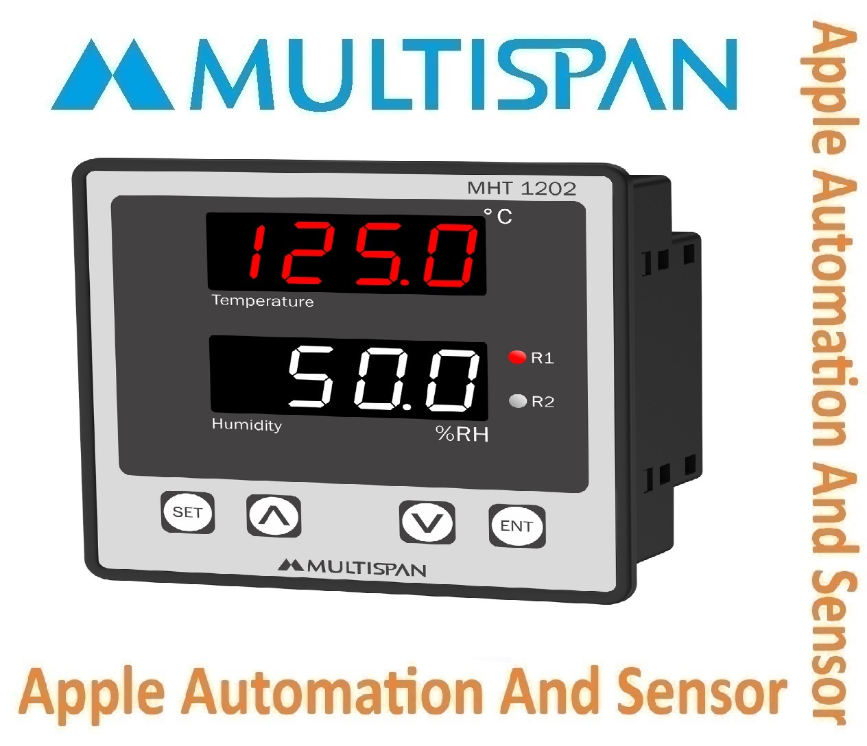 Mht-1202 Multispan Humidity Indicator With Alarm Output - Double Display, Universal Input Pid Controller, Double Relay | 4+4 Digit Accuracy, 1 Year Warranty