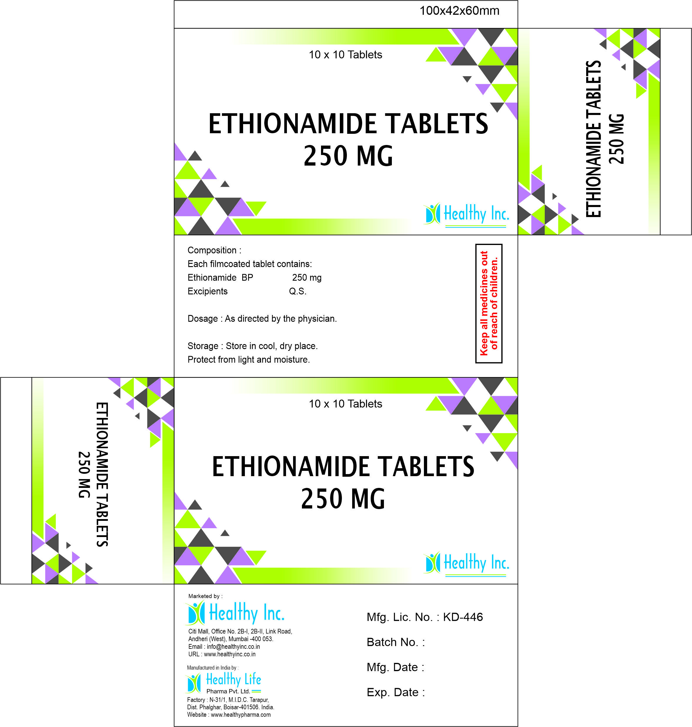 Ethionamide Tablet 250mg - Drug Type: Generic Drugs