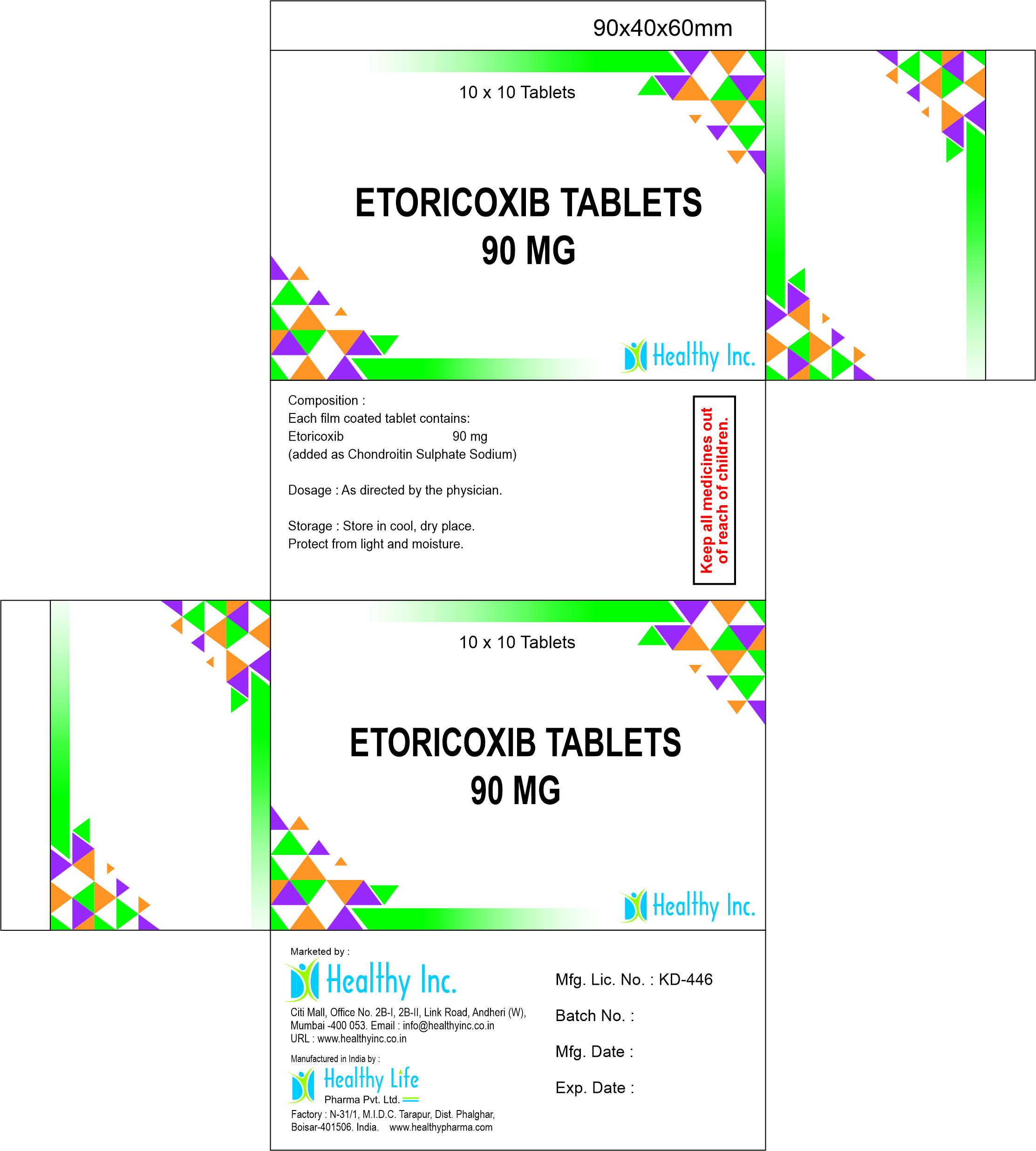 Etoricoxib Tablet 90mg - Drug Type: Generic Drugs