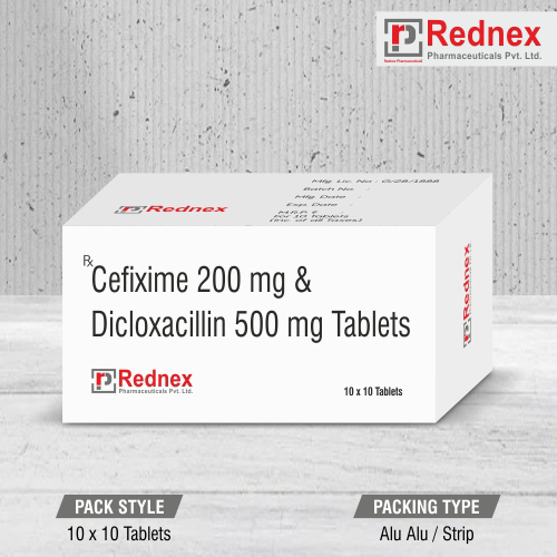 Cefixime 200 mg And Dicloxacillin 500 mg Tablets