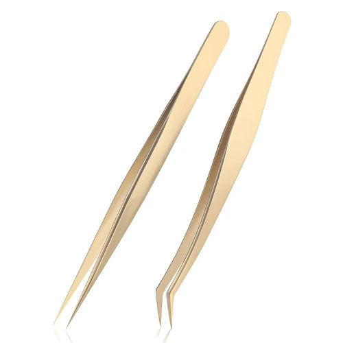 Gold Plated Eyelash Tweezers - Color: Silver