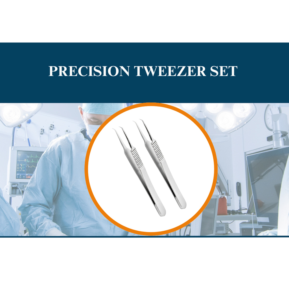 Ss Precision Tweezer Set - Color: Silver