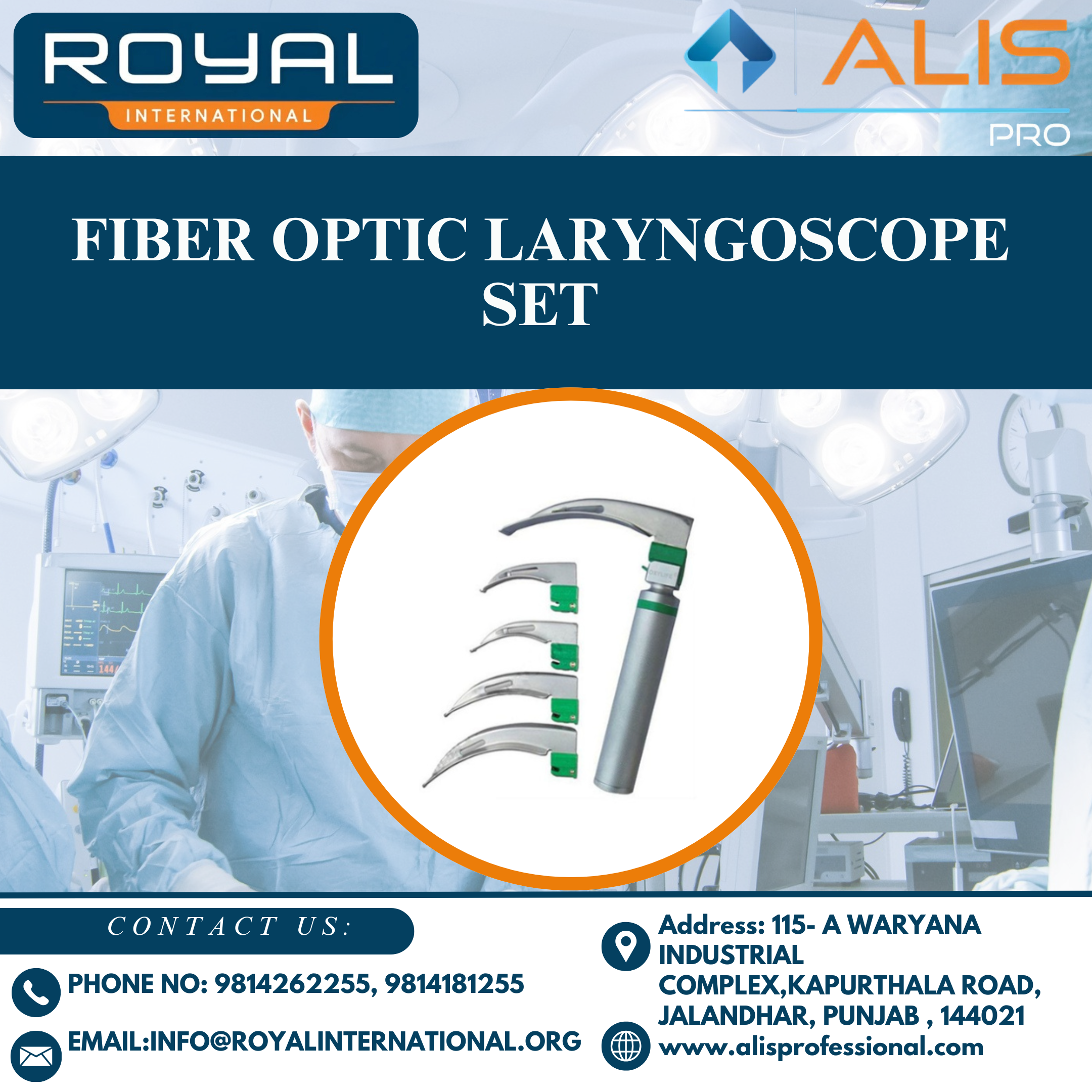 Fiber Optic Laryngoscope Set