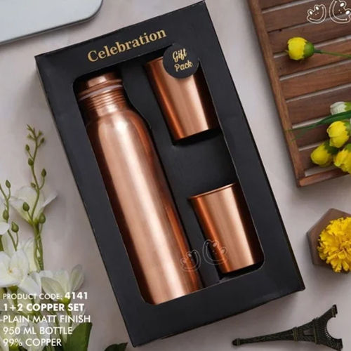 Copper Bottle Set Of 3 - Shape: Round