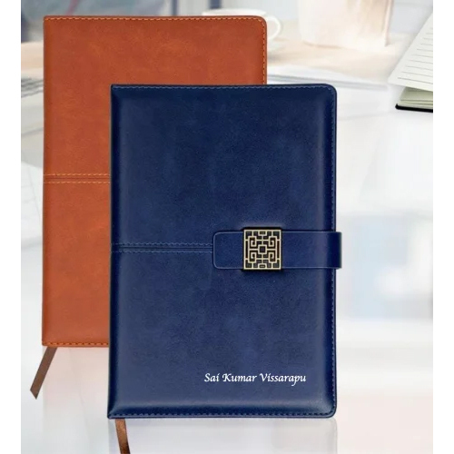 Corporate Customised Diary - PU Leather, A5 Size, Brown and Blue Color | Personalized Cover for Unique Gifting Experiences