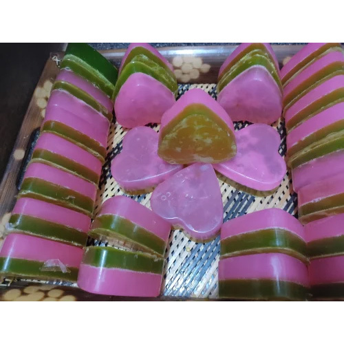 Rose & Aloevera Handmade Soaps - Natural Ingredients, Transparent Bar Soap In Green & Pink | 100% Safe, Luxurious Middle Foam Lather, Customized Logo